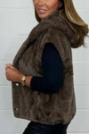 Women's Faux Fur Hooded Gilet