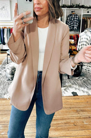 Women's Casual Lapel Solid Color Suit Jacket