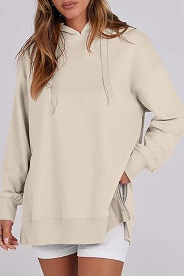 Women's Casual Solid Color Hoodie Top