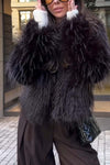 Women's Fashion Solid Color  Faux Fur Winter Short Coat