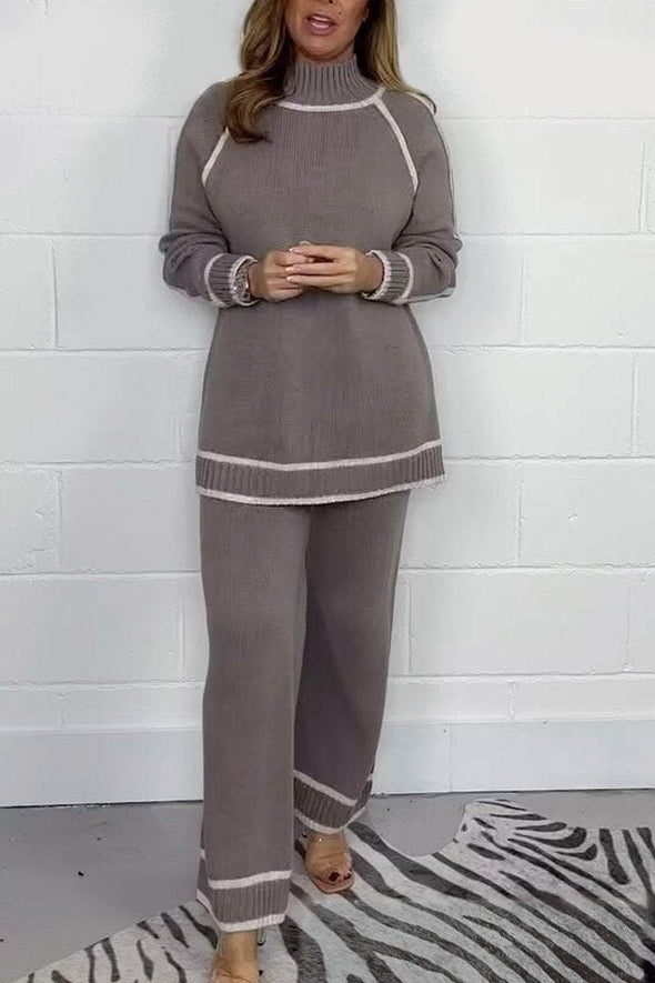 Women's Gorgeous stripe piping soft cosy knit lounge suit