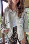 Women's Casual Lapel Sequined Pocket Coat