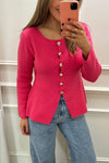 Women's Round Neck Single Breasted Knitted Cardigan