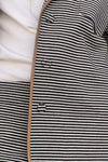 Women's Casual Black and White Striped Lapel Straight Pants Two-piece Suit