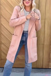 Women's Casual Lapel Solid Color Coat