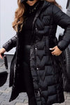 Women's Winter Mid-length Zipper Hooded Warm Coat