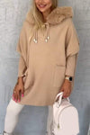 Women's Casual Hooded Long-sleeved Sweater