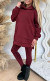 Women's Solid Color Hoodies and Trousers Set