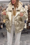 Women's Casual Hooded Shiny Jacket