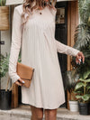 Women's Pitted Long Sleeve Knitted Dress