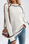 Women's Fashion Thick Loose Pullover Colorblock Sweater