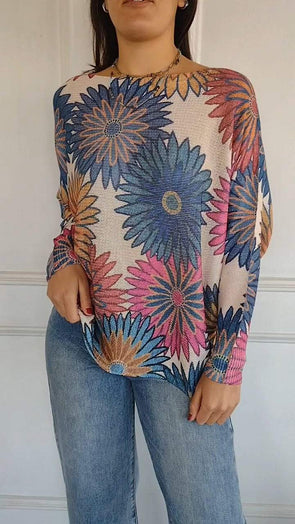 Women's Round Neck Printed Casual Top