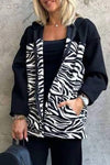 Leopard and Zebra Print Long-sleeve Zip Cardigan