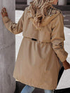 Women's Autumn and Winter Hooded Long-sleeved Plaid Mid-length Coat