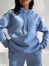 Fleece hooded sweatshirt and trousers two-piece set