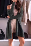 Women's Hooded Solid Color Knitted Cardigan