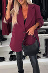 Women's Spring/fall Solid Color Lapel Suit Jacket