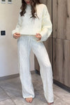 Women's Knitted casual pullover trousers suit