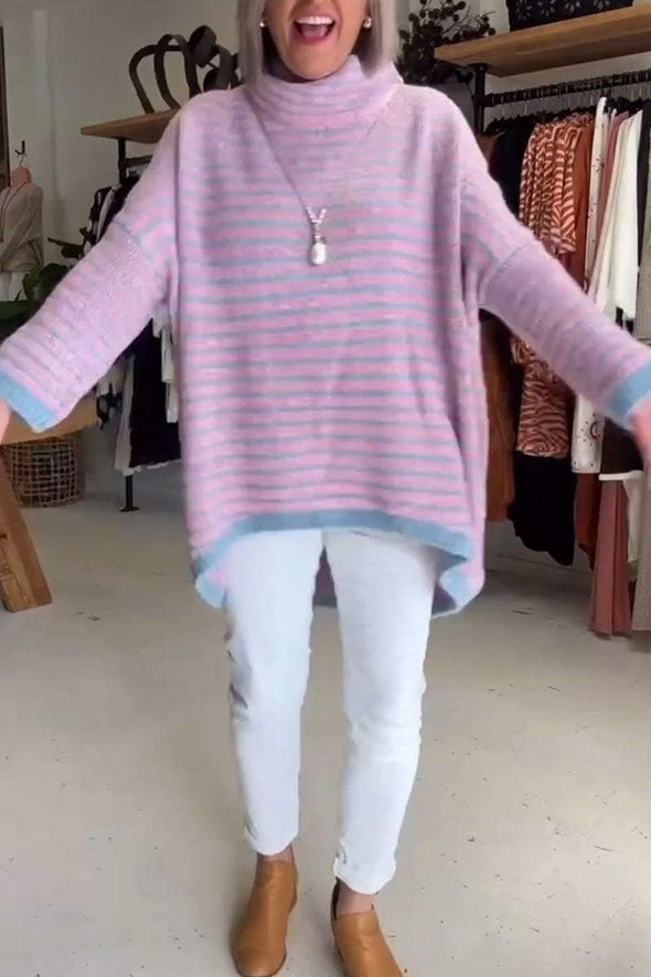 Women's Casual Striped Long Sleeve Sweater