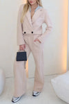 Women's Spring and Fall Casual Solid Color Lapel Suit