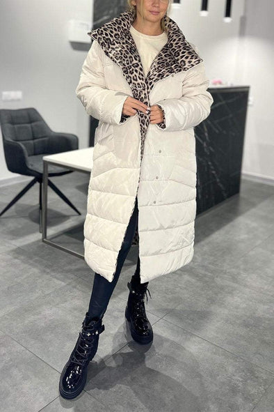 Women's Casual High Collar Long Thick Cotton Coat