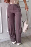 Women's Casual Solid Color Overalls Irregular Waist Wide Leg Pants