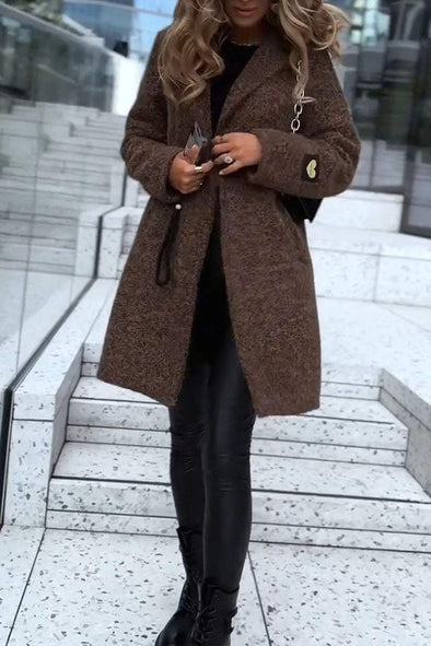 Women's Winter Warm Solid Color Lapel Blazer