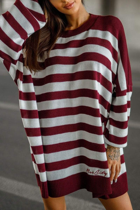 Casual Striped Long Sleeve Pullover Sweater