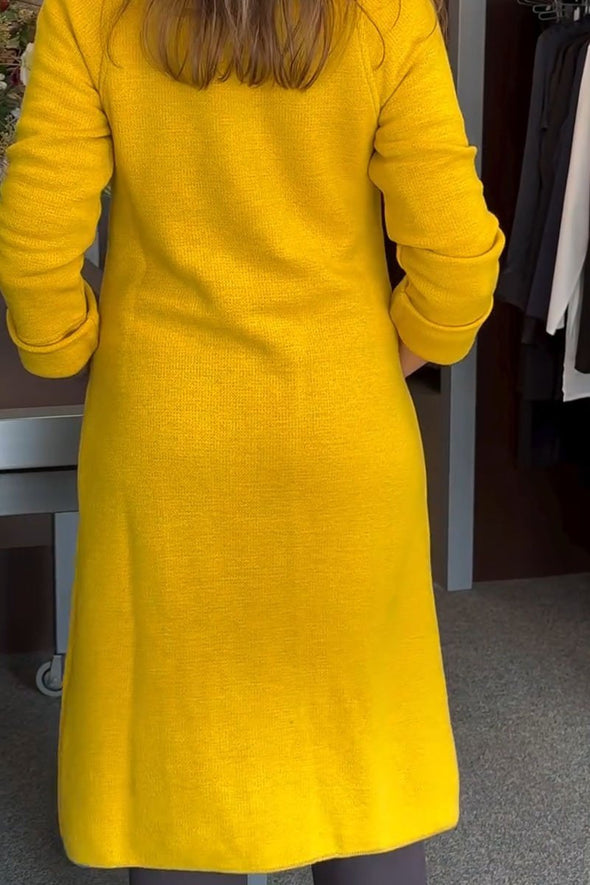 Ladies Casual Solid Color Long Coat