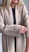 Women's Lapel Cardigan Knitted Long Coat