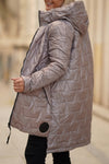 Women's Casual Hooded Jacket with Irregular Hem