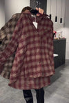 Women's Casual Lapel Single-breasted Shiny Plaid Shirt