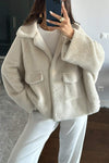 Women's Casual Lapel Single-breasted Faux Fur Winter Coat