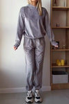 Women's Casual Solid Color Velvet Pants Suit