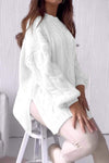 Women's Casual Hem Slit Long Sleeve Sweater