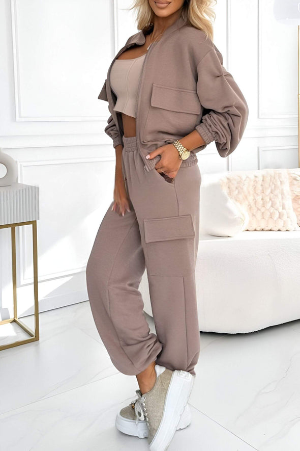 Women's Slim-fit Top and Trousers Set