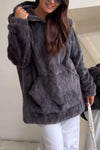 Women's Solid Color Plush Hooded Sweatshirt