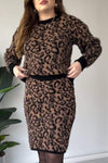 Women's Fur Round Neck Leopard Print casual Suit