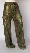 Women's Casual Imitation Gold Platinum Wide-leg Pants