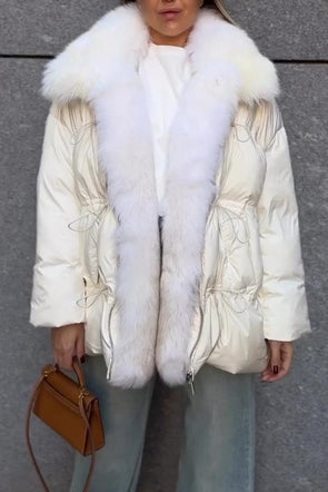 Women's Casual Warm Fur Collar Cotton Coat