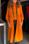 Ladies Casual Solid Color Long Coat