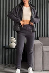 Women's Casual Solid Color Cardigan Two-Piece Set