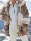 Women's Loose Plush Multicolor Hooded Coat