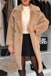 Women's Fur Lapel Casual Long Warm Coat