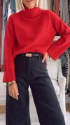 Women's Turtleneck Long Sleeved Knit Sweater