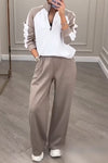 Women's Casual Contrast Pants Suit