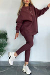 Women's Casual Solid Color Sweatshirt Three-piece Set