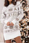 Christmas Elk Snowflake Long Sleeve Sweater