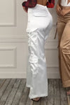 Women's Cool Satin Cargo Bag Pants