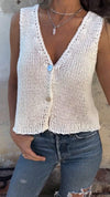 Women's V-neck Button Knitted Vest